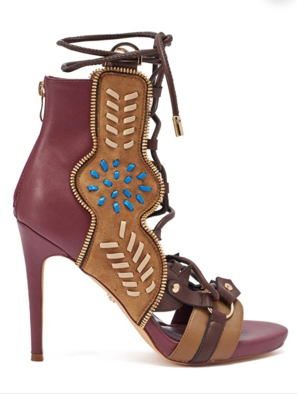 Azalea Wang Lace-Up Stiletto Sandal NWB - Picture 5 of 7